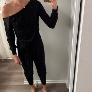 Black Tie-Waist Joggers